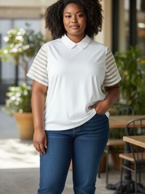 Madewell Peter Pan Collar Button Back Blouse Size M